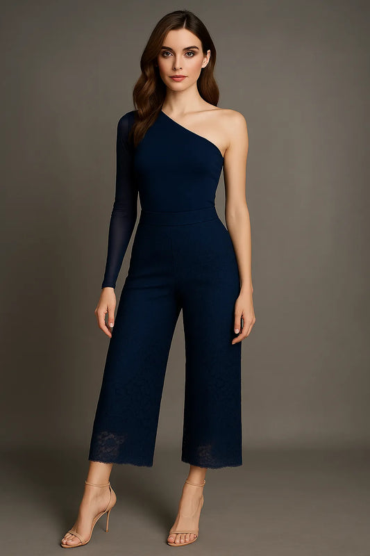 Elegant lace pants with soft lining and flowing silhouette