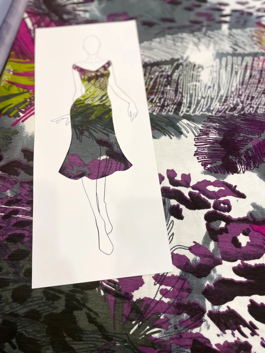 Feminine figure-hugging tango dress with flared hem