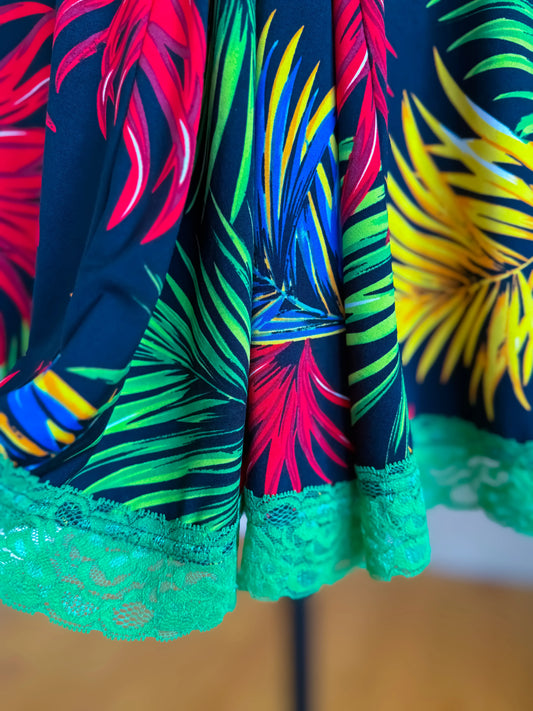 Tropical Tango Dress with Lace Hem