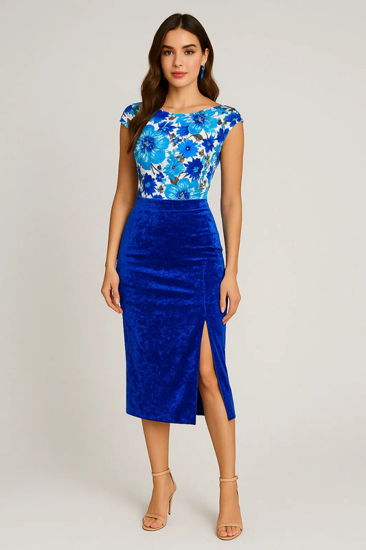 Floral tango top in silky jersey with lining - one of a kind