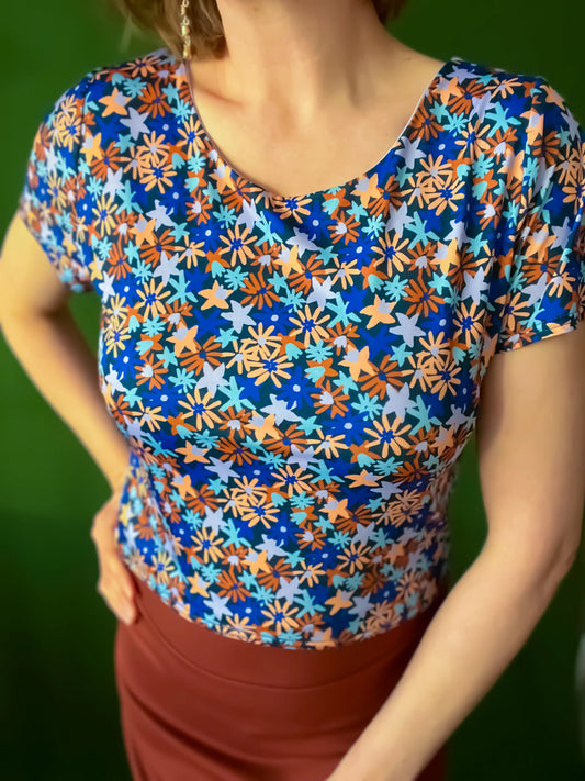 Silky Jersey Floral Tango Top - One of a Kind