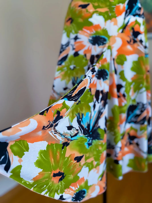 Floral Tango Dress with Flowing Skirt