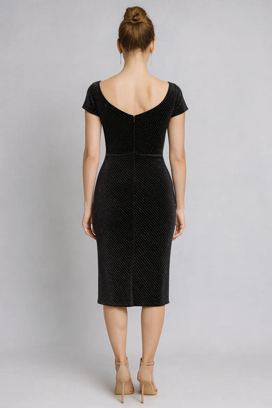 Exclusive black velvet tango dress with diamond sparkle effect