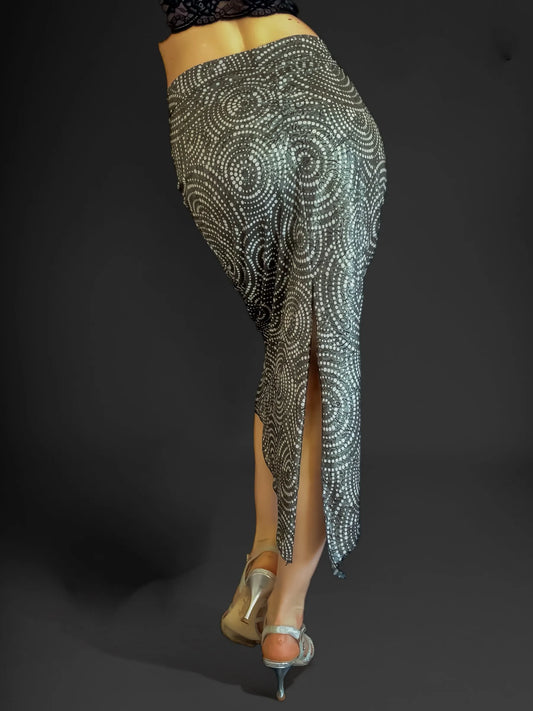 Feminine high-low tango skirt with fishtail detail