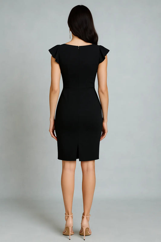 Chic black tango dress with flutter sleeves