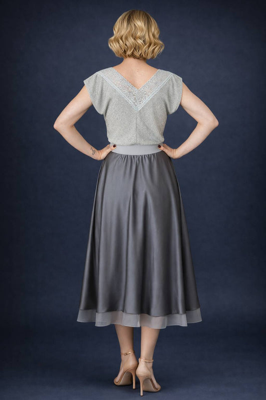 Two-Layer Flowing Tango Skirt with a Silk Top Layer