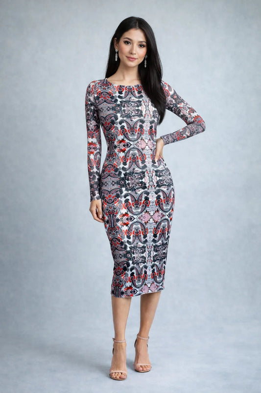 Long Sleeve Tango Dress with Dramatic Open Back