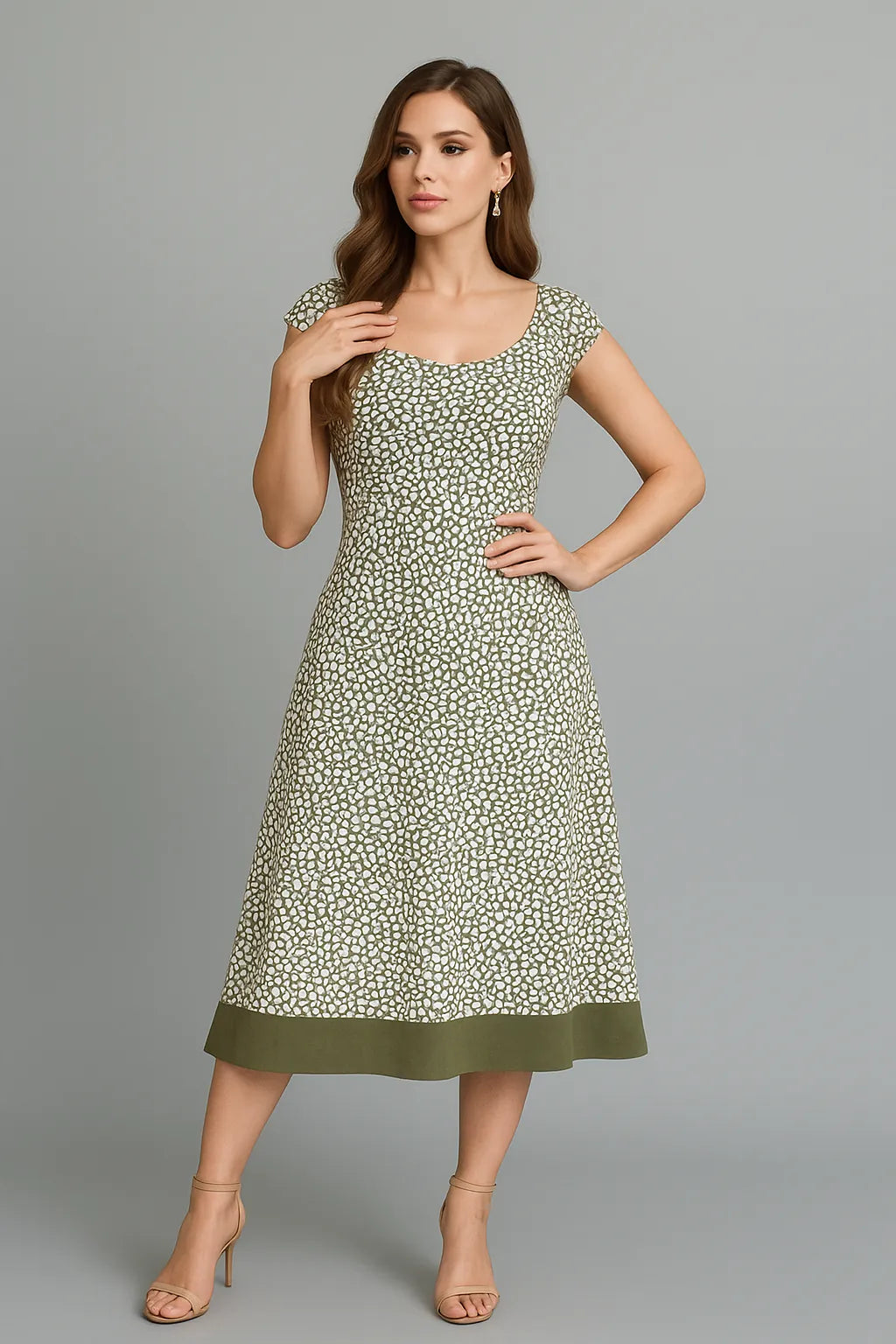 Reversible a-line tango dress with delicate print