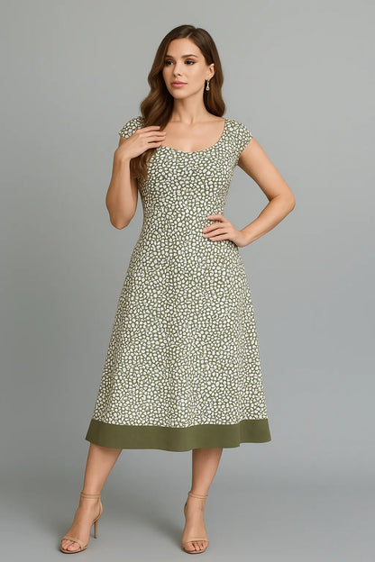 Reversible a-line tango dress with delicate print