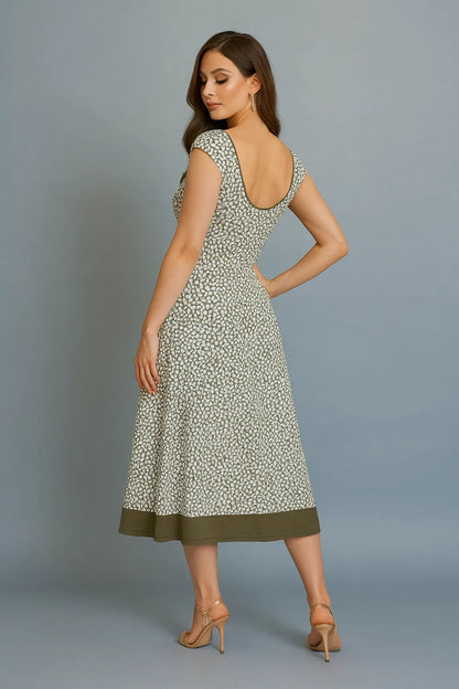 Reversible a-line tango dress with delicate print