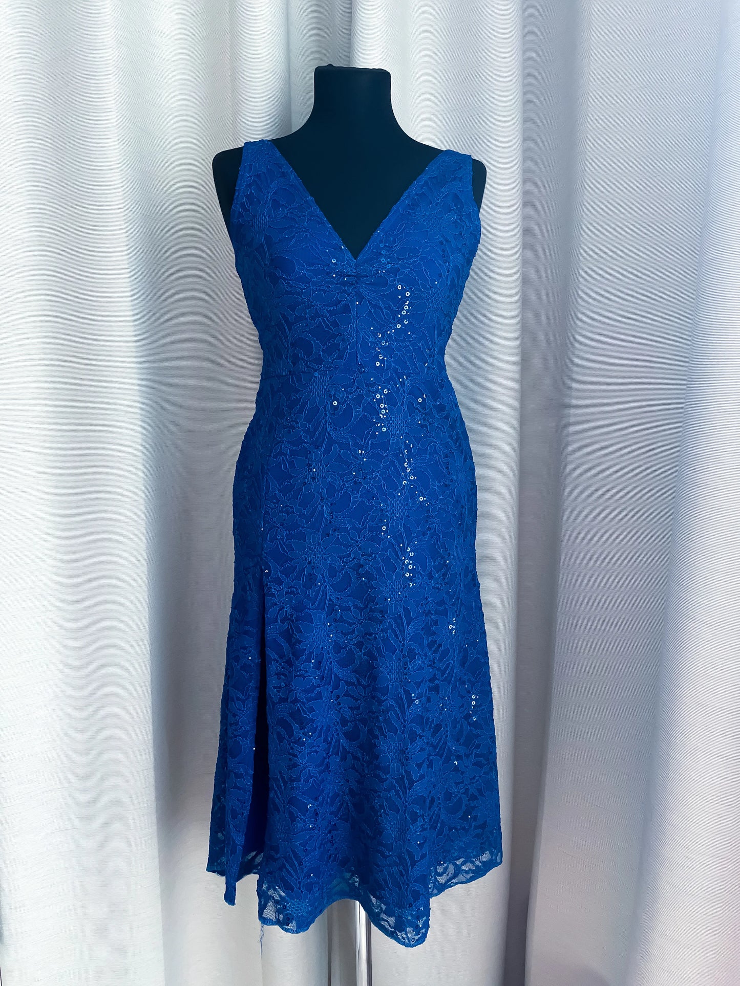 Blue lace tango dress