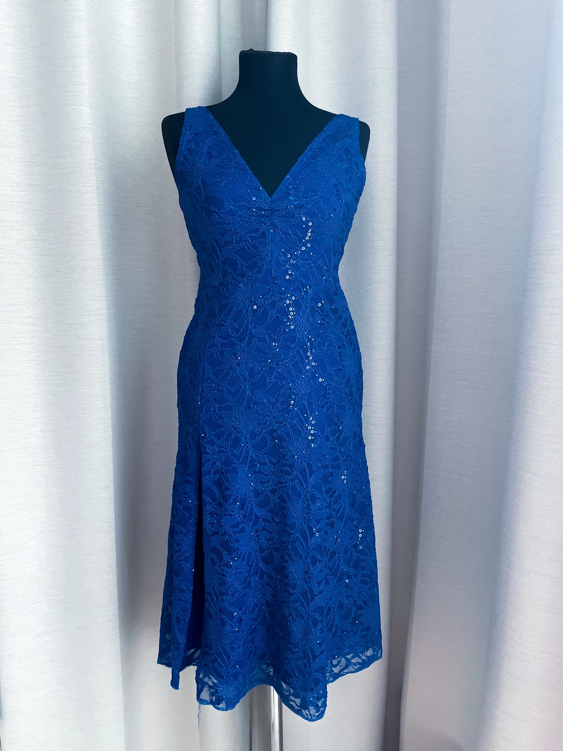 Blue lace tango dress