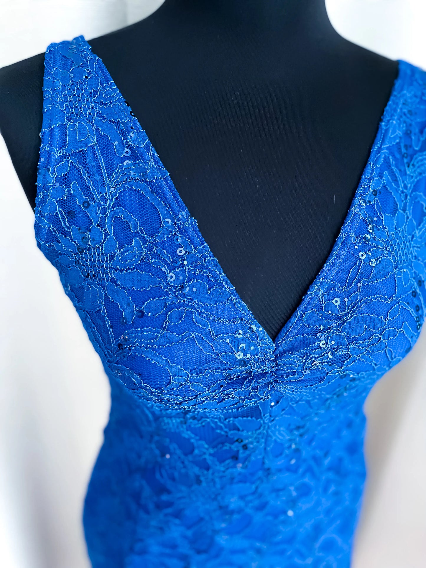 Blue lace tango dress