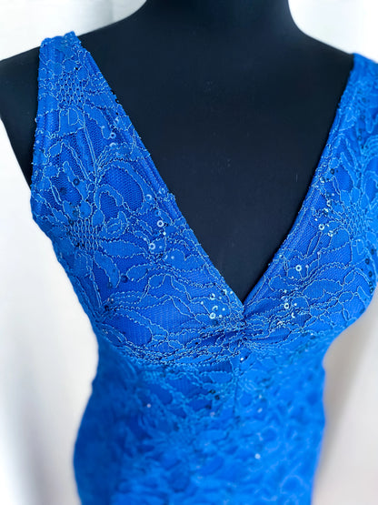 Blue lace tango dress
