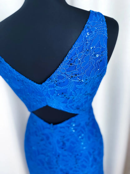 Blue lace tango dress