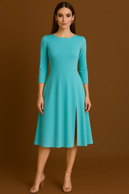 Exclusive stretch jersey tango dress with silk back insert