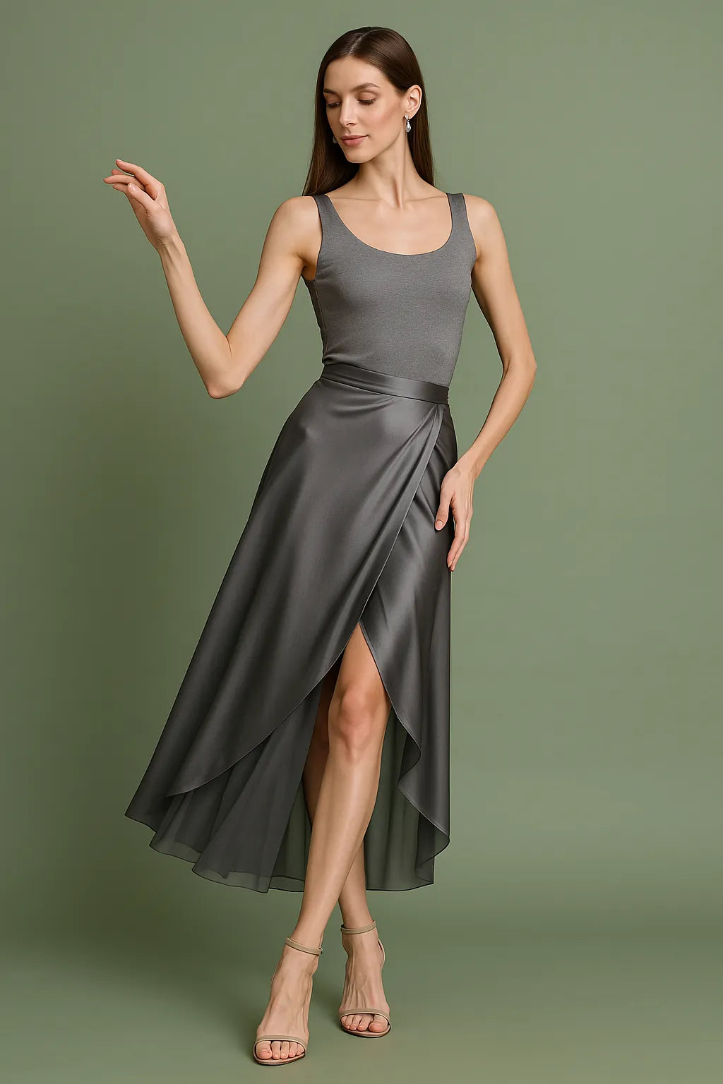 Silk wrap tango skirt in multiple colors