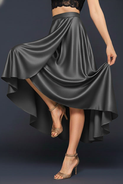 Grey wrap tango skirt being twirled
