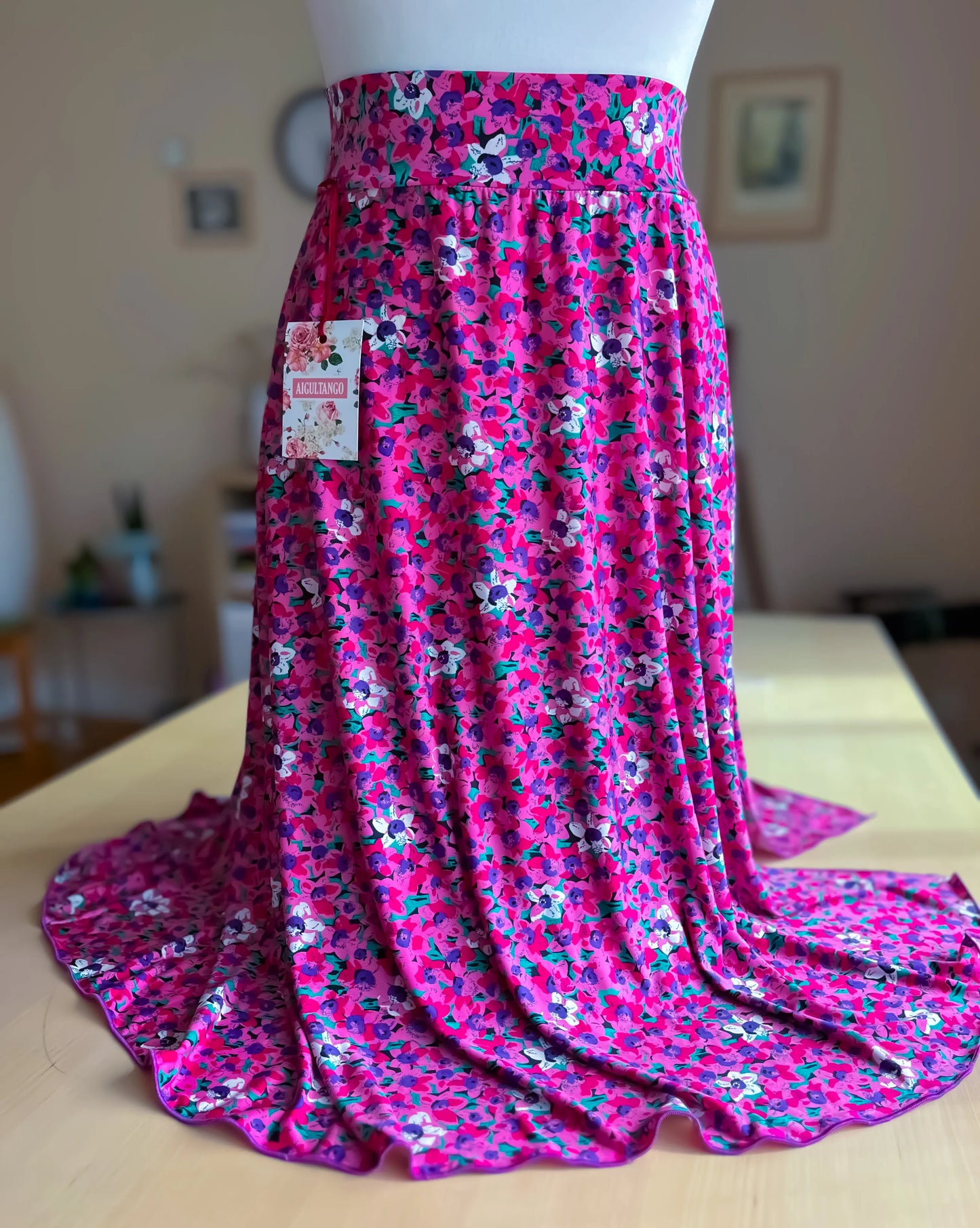 Graceful lightweight jersey tango skirt with flowing silhouette