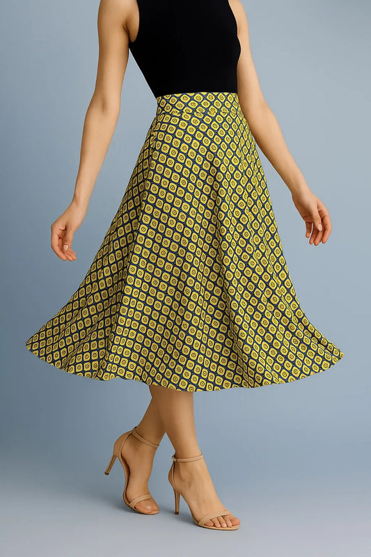 Graceful lightweight jersey tango skirt with flowing silhouette