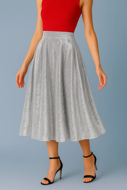 Elegant silky velvet tango skirt with waist accent