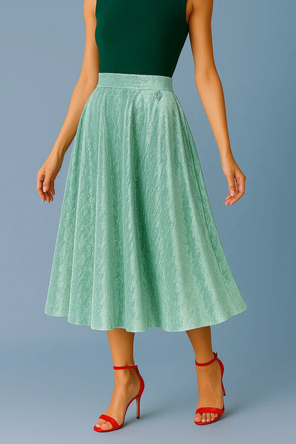 Elegant silky velvet tango skirt with waist accent