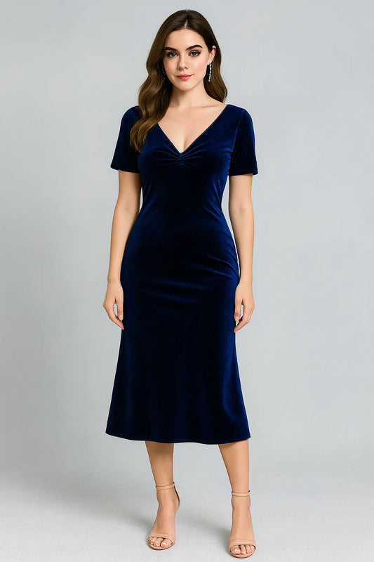 Robe de tango en velours intemporelle aux détails gracieux