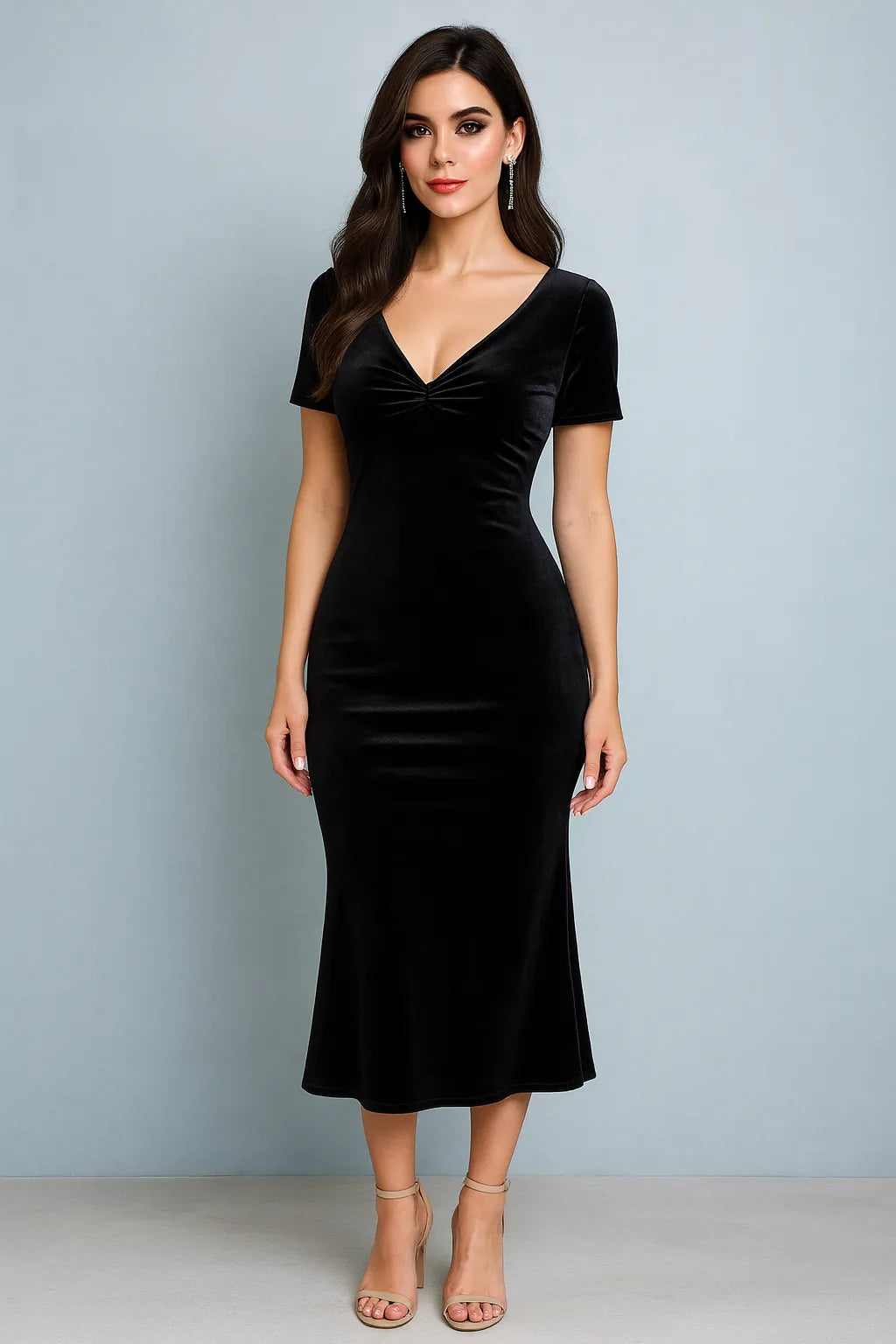 Timeless velvet tango dress with graceful details