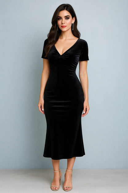Timeless velvet tango dress with graceful details