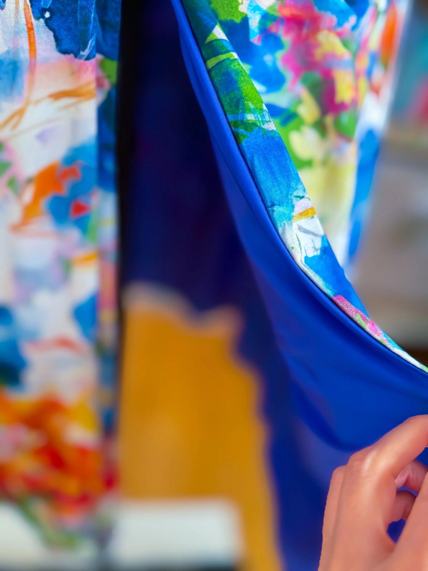 Aquarell-Druck Tango-Kleid mit offenem Rücken