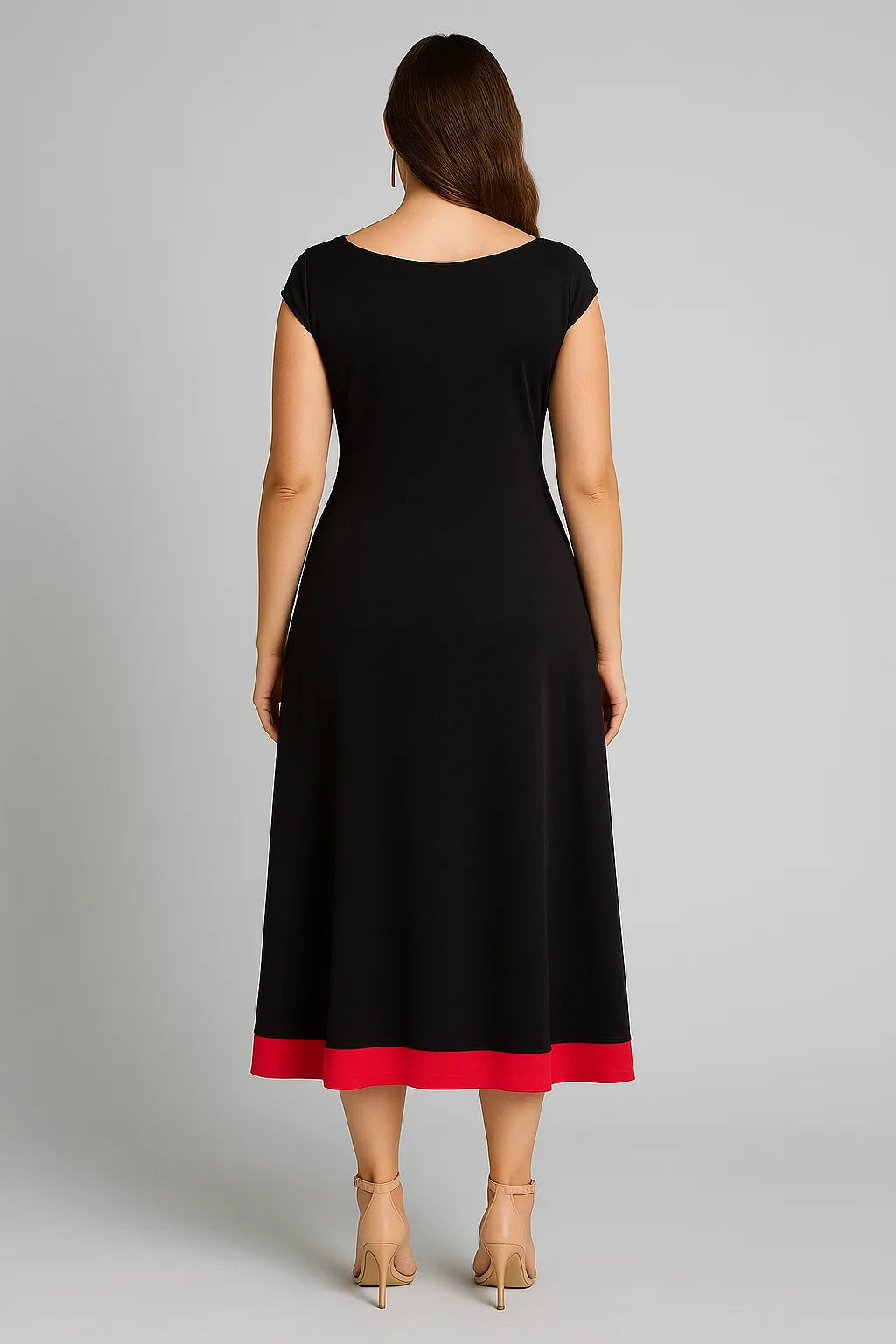 Refined black and red tango dress with sakura embroidery
