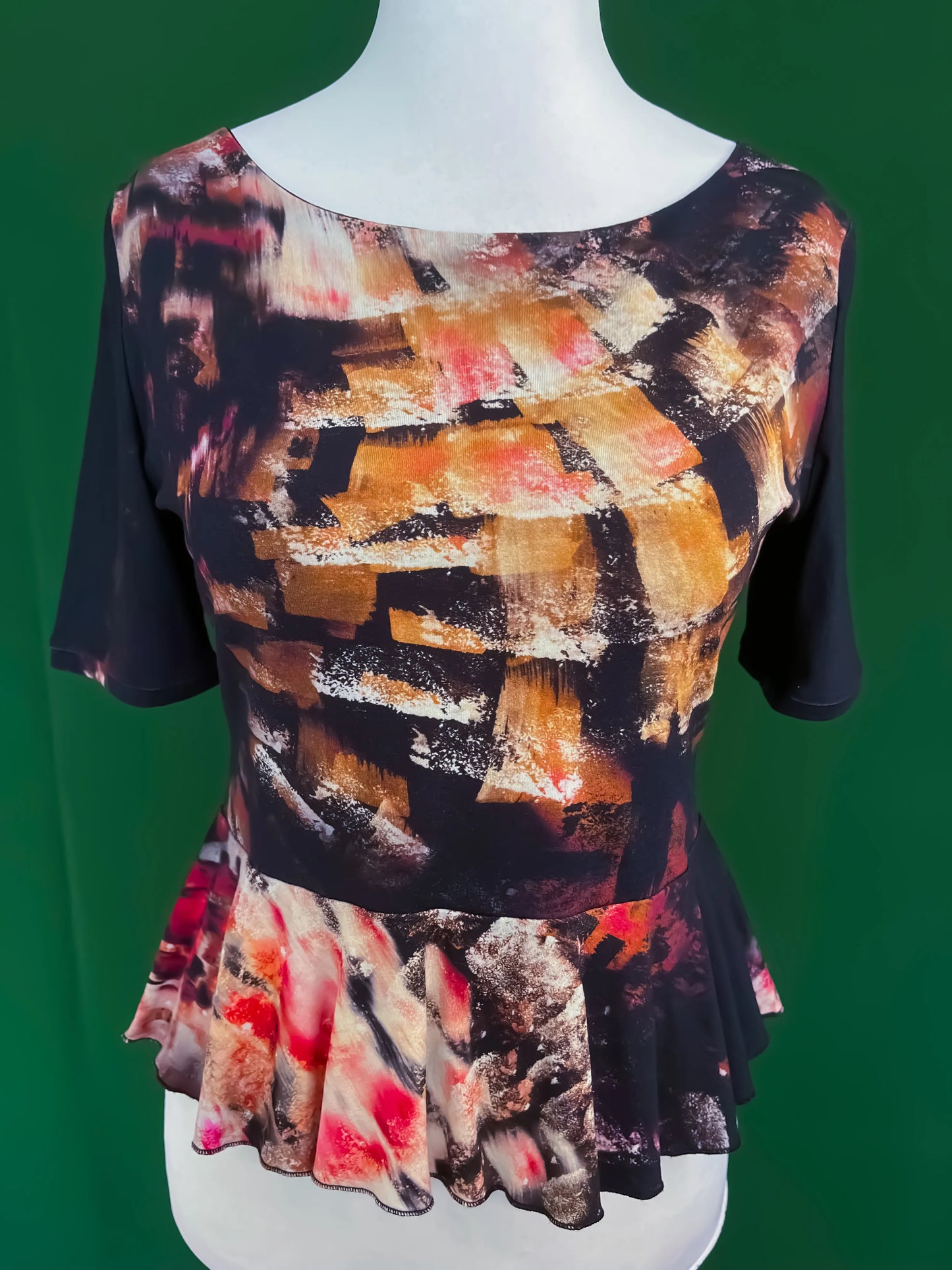 Exclusive viscose peplum top with lining