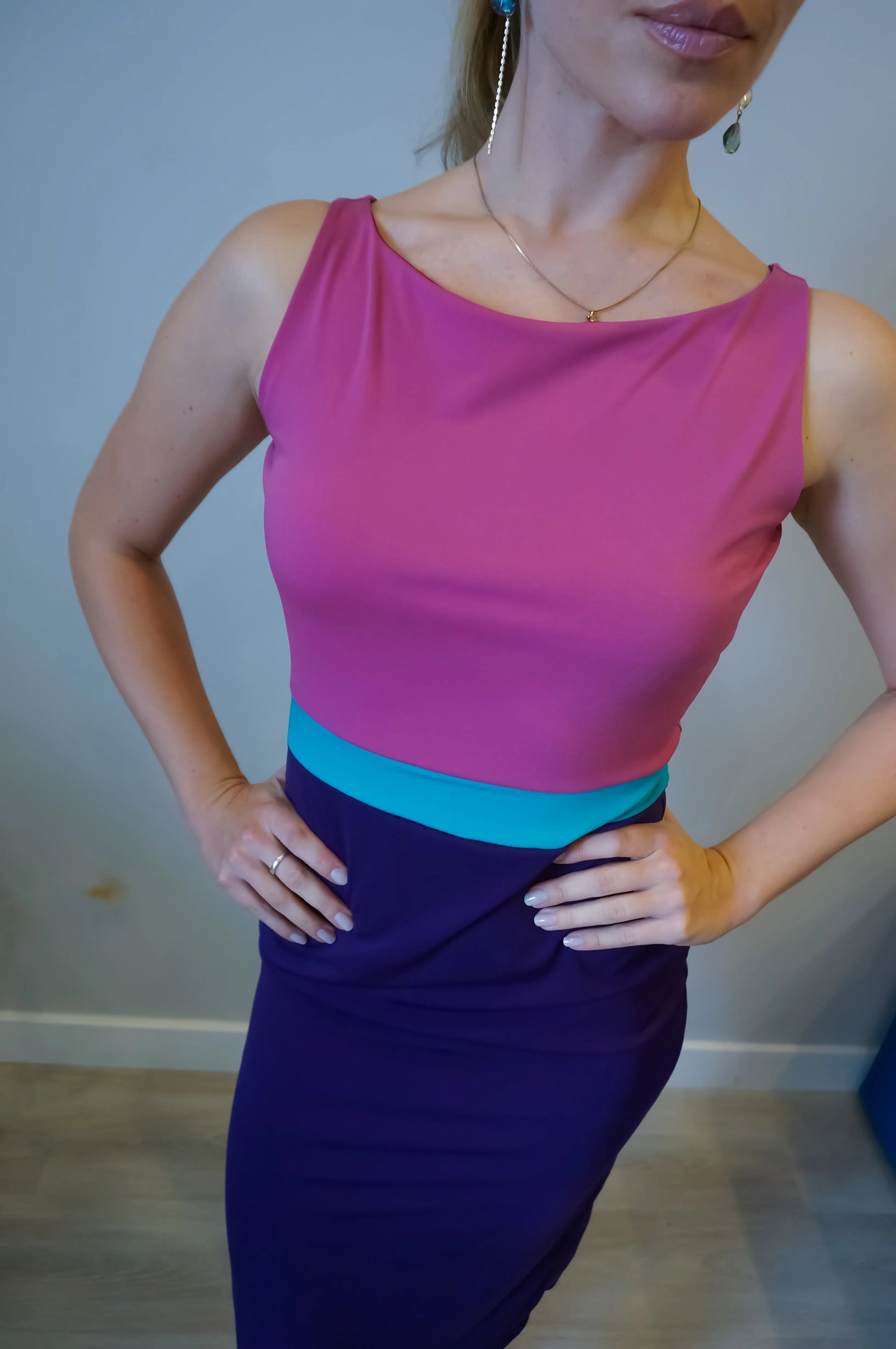 Practical tango dress in lightweight stretch knit