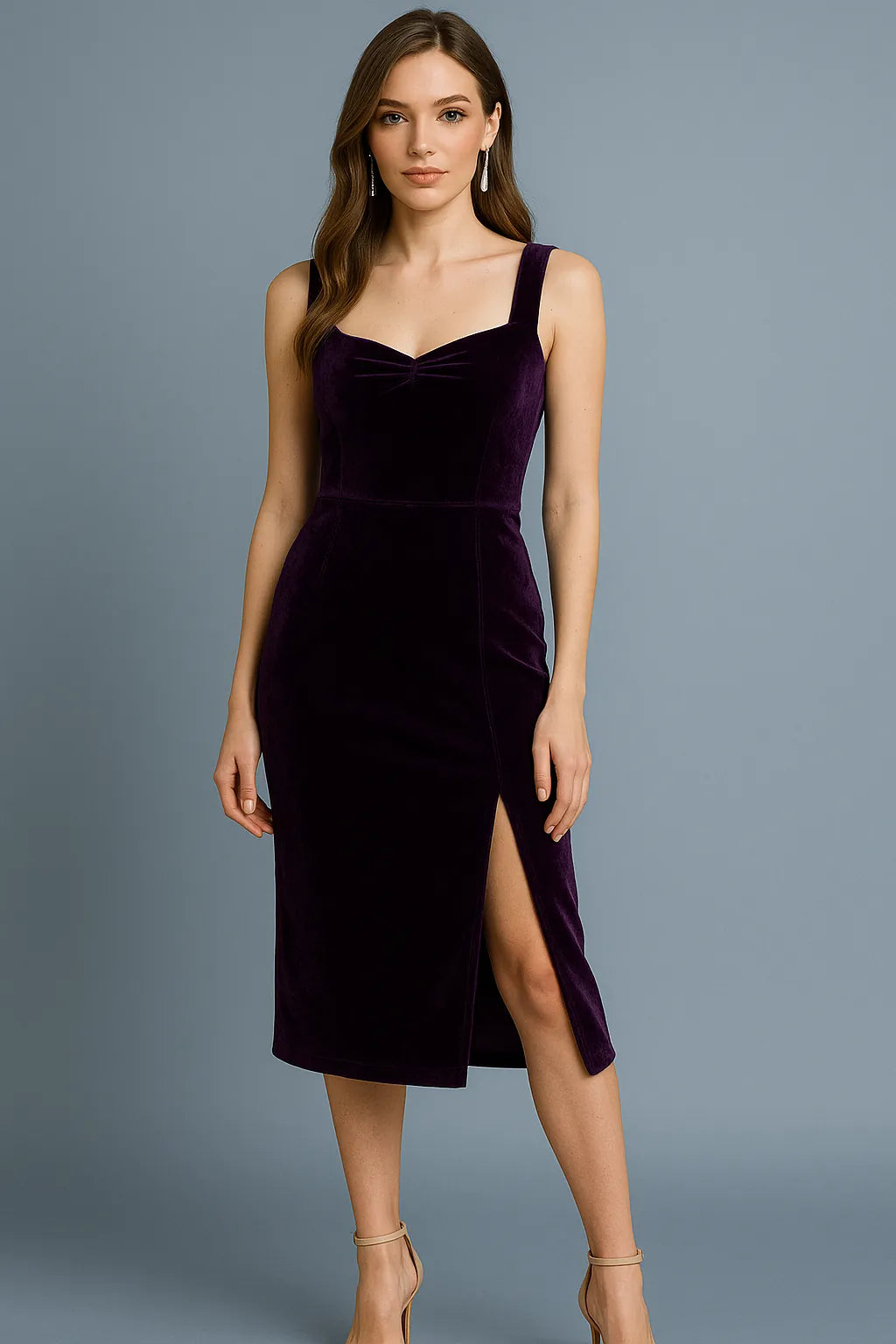 Unique practical tango velvet skirt with daring slit