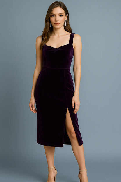 Unique practical tango velvet skirt with daring slit