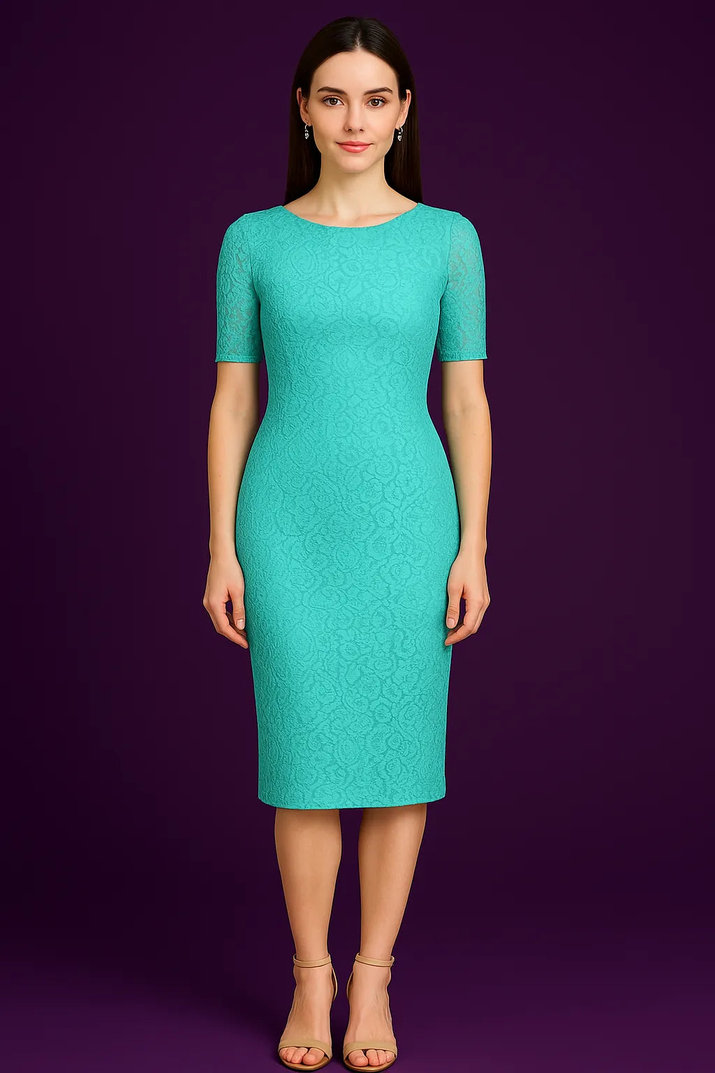 Chic Tiffany lace tango dress with delicate floral pattern