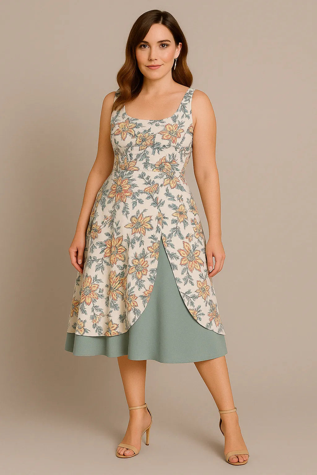 Delicate tank top with floral print