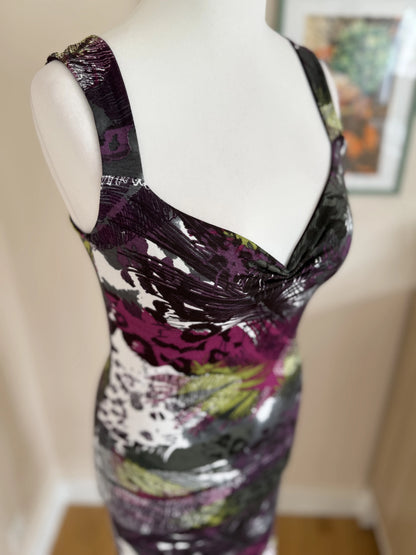 Abstract Print Tango Dress with Flared Hem