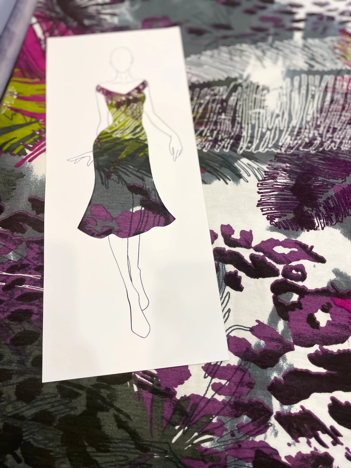 Feminine figure-hugging tango dress with flared hem