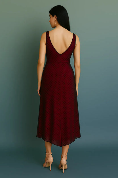 Graceful tango dress with slit and v-back