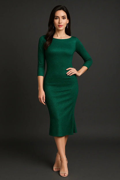 Shimmering tango dress with open bac