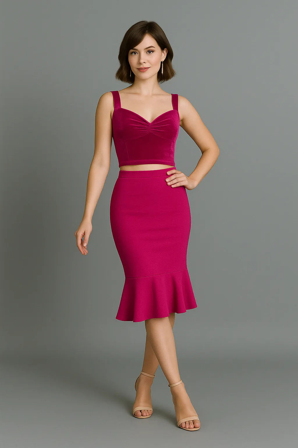 Chic tango pencil skirt with flounce hem