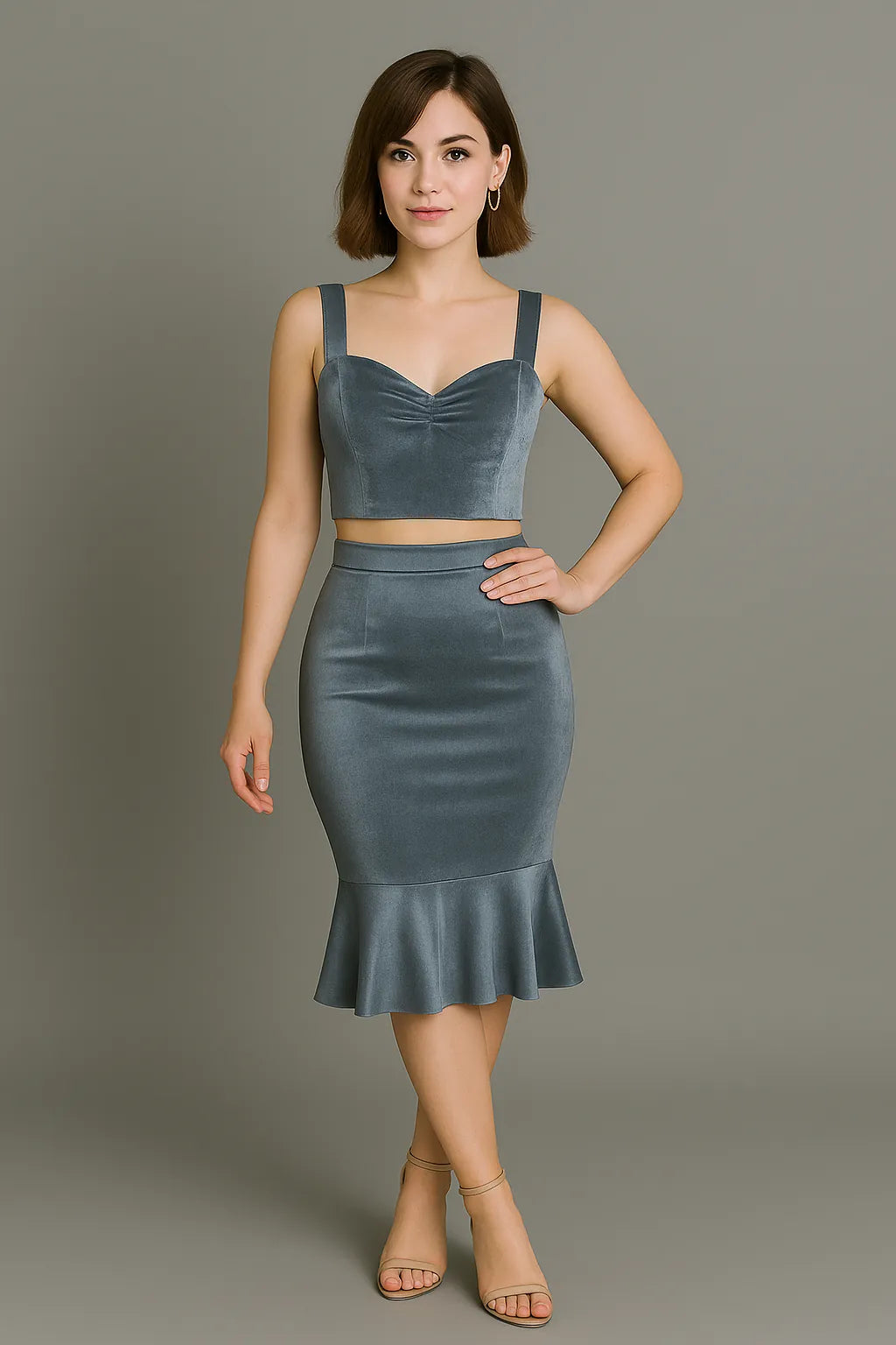 Chic tango pencil skirt with flounce hem