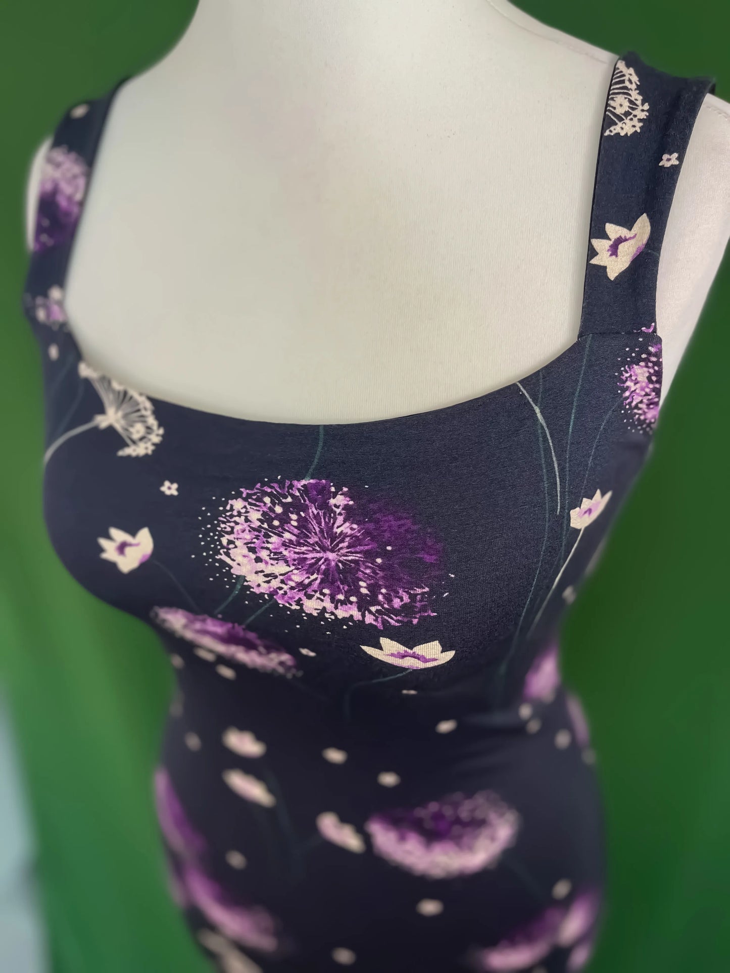 Black viscose tango dress with abstract animal print