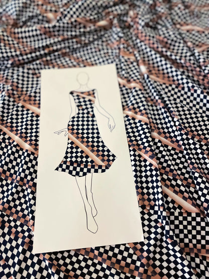 Midi tango dress with graceful flowing silhouette