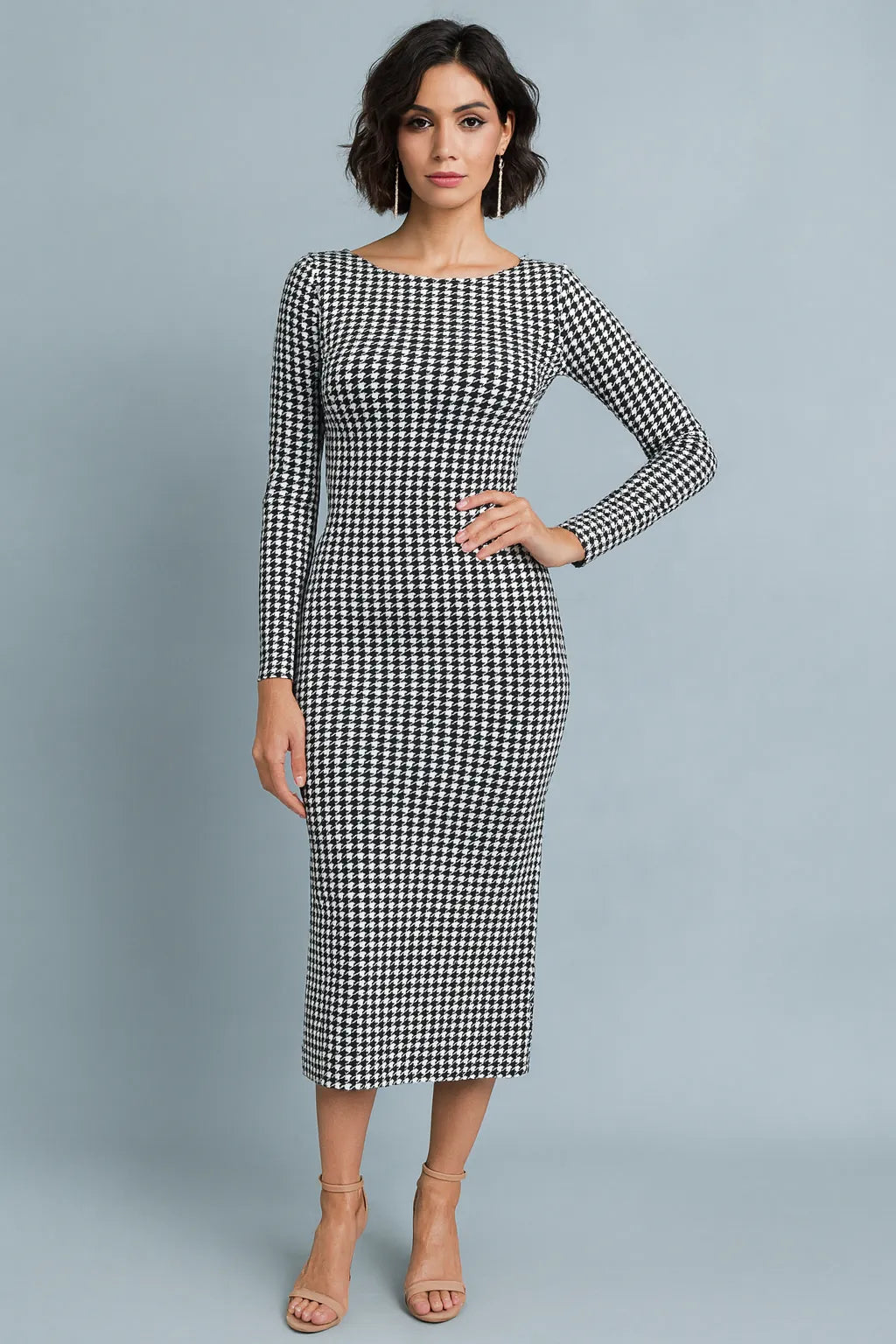 Graceful midi tango dress with flowing silhouette