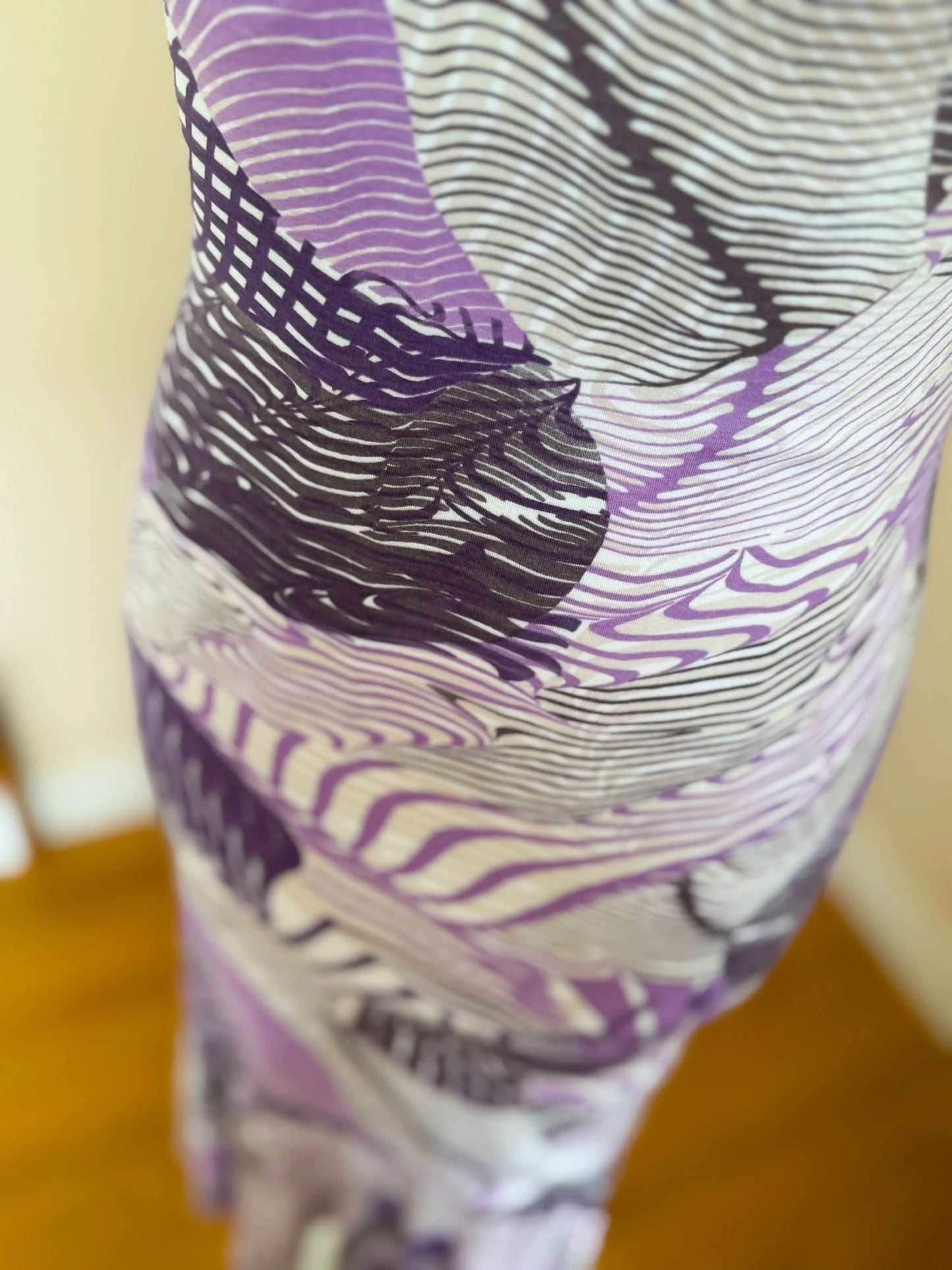 Lavender Wave Tango Dress with Flared Hem