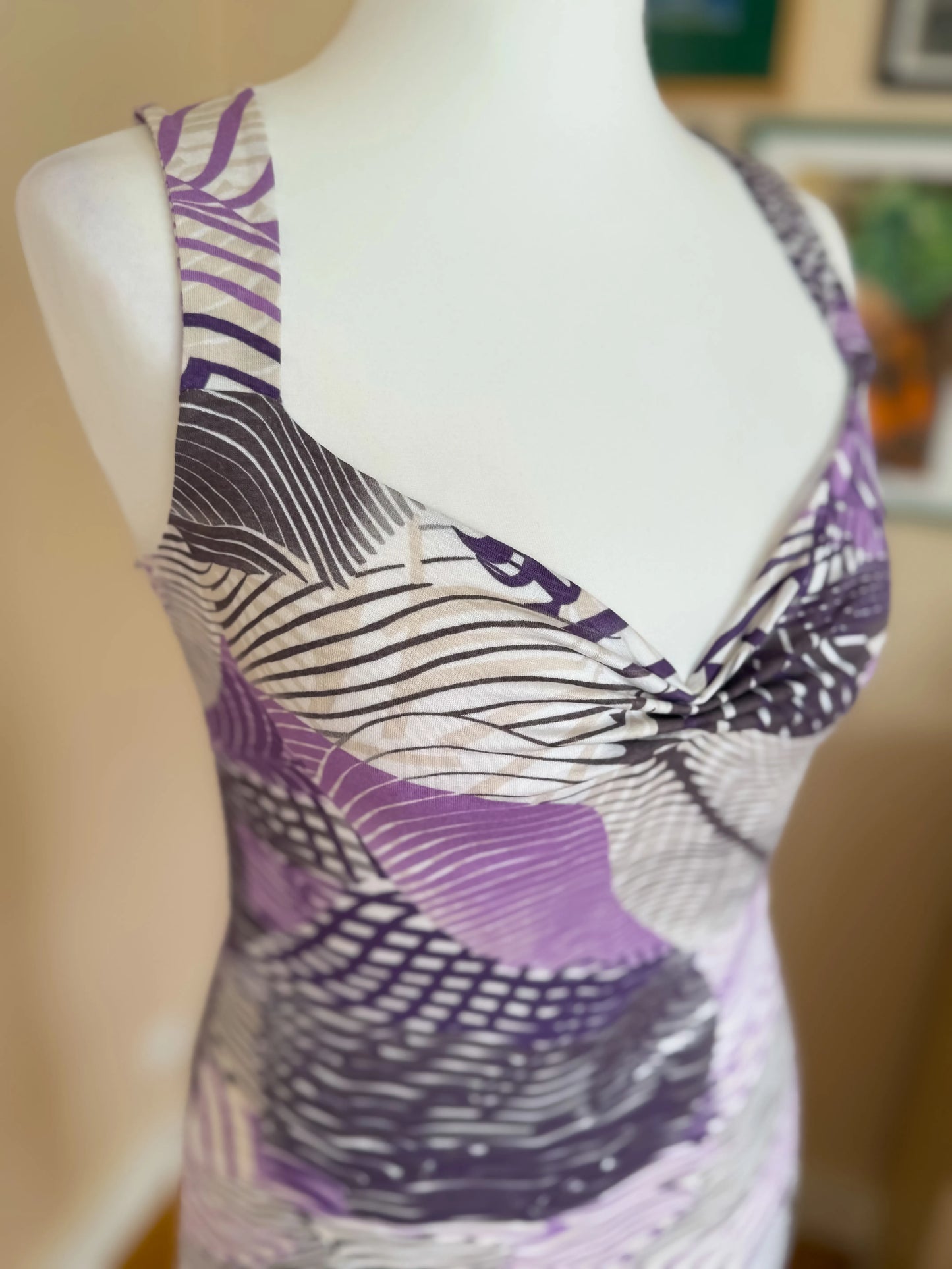 Lavender Wave Tango Dress with Flared Hem