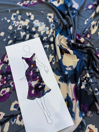 Floral Tango Dress with Flared Hem