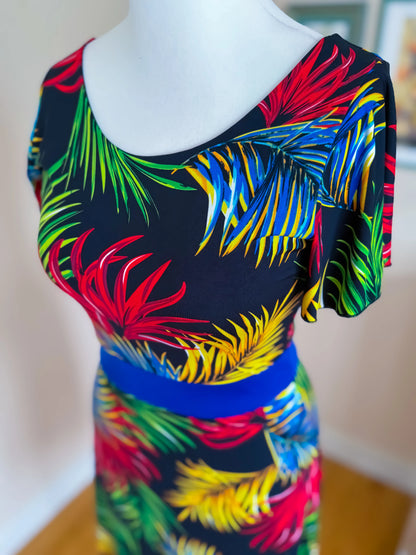 Tropical Tango Dress with Lace Hem